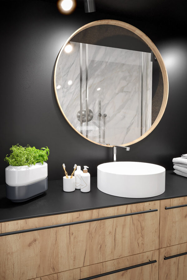 Blat de bucatarie compact laminat Krono Slim Line - Black 0190 (4100x1300 mm) - imagine 3