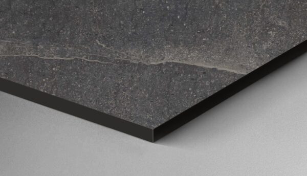 Blat de lucru laminat compact miez negru EGGER - Marmura Candela antracit – F244 (4100 x 650 mm)