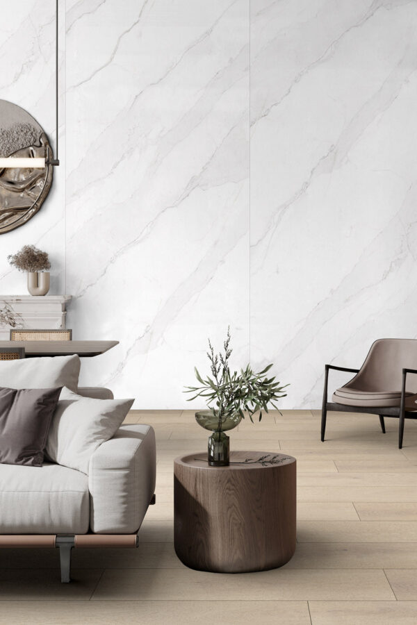 Blat de bucatarie compact laminat Krono Slim Line - Calacatta Olympus K551 (4100x650mm) - imagine 3