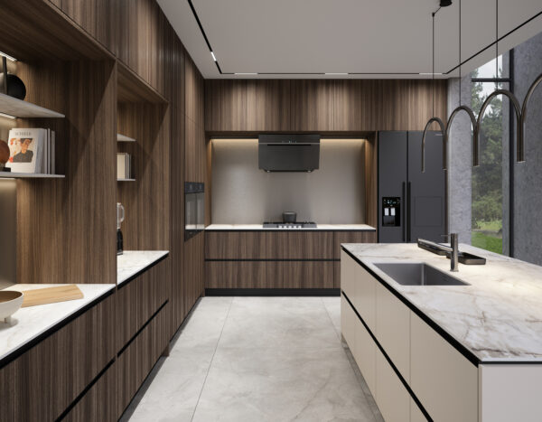 Blat de bucatarie compact laminat Krono Slim Line - Breccia Vivaldo K594 (4100x650mm) - imagine 2