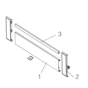 Panou frontal interior antracit pentru sertar CEMUX A‑BOX, suport H199 mm