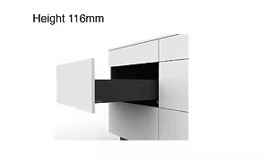 Sertar Cemux H BOX SLIM, antracit H116/300 mm