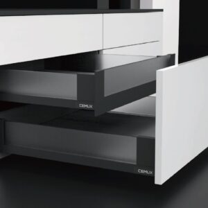 Suport panou frontal interior alb pentru sertar CEMUX A‑BOX, H199 mm
